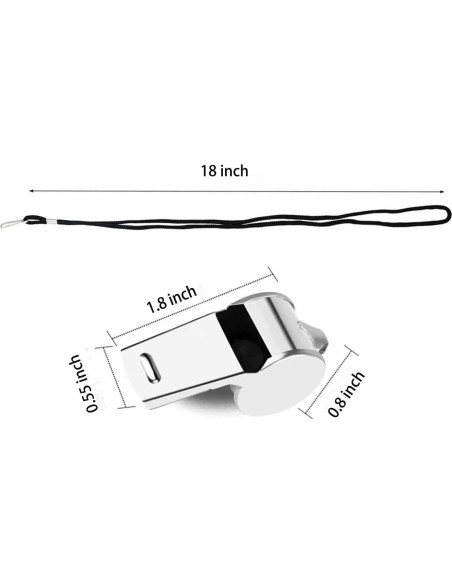 6 Silbatos de Acero Inoxidable Suyncyi KS010 con Cordón
