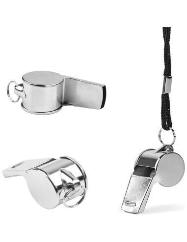 6 Silbatos de Acero Inoxidable Suyncyi KS010 con Cordón