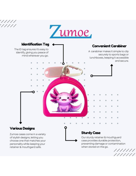 Estuche Protector Bucal Zumoe Axolotl Rosa - Duradero y Práctico