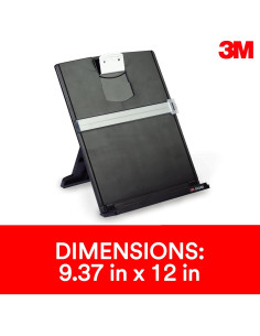 Soporte de Documentos 3M DH340MB, Clip Ajustable Negro 2
