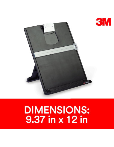 Soporte de Documentos 3M DH340MB, Clip Ajustable Negro