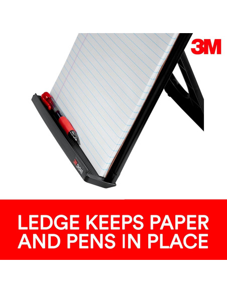 Soporte de Documentos 3M DH340MB, Clip Ajustable Negro