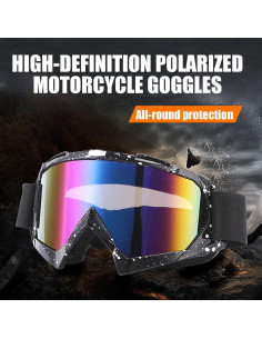 Paquete 2 Gafas de Moto Immoono Mármol Negro + 2 Cuellos 2