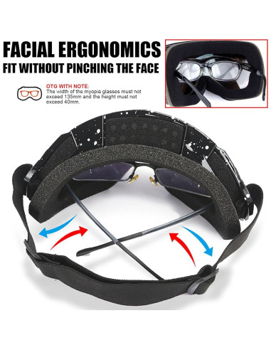 Paquete 2 Gafas de Moto Immoono Mármol Negro + 2 Cuellos