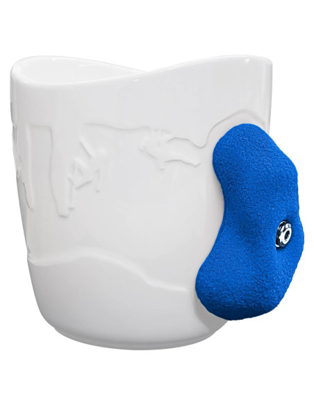 Taza de Café Escalador TWO STONES 15 oz Blanco y Azul