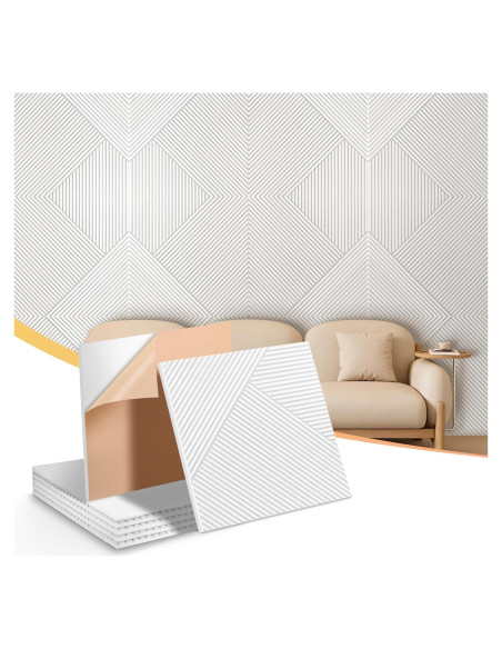 Paneles Acústicos Blancos Autoadhesivos 6-Pack 60x60cm - Reducción de Ruido