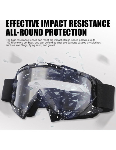 Paquete 2 Gafas de Moto Immoono Mármol Negro + 2 Cuellos