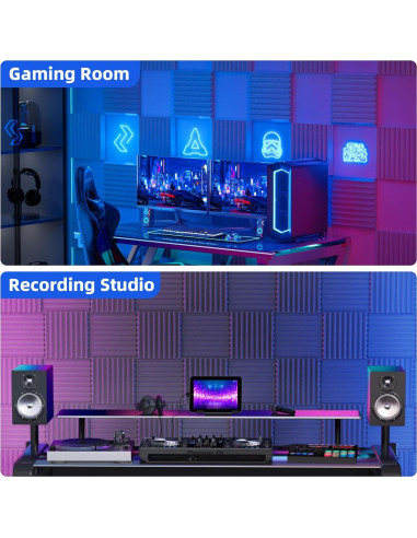 Paquete de 12 Paneles Acústicos NEPIS 5.08cm Gris