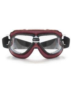 Gafas de motocicleta Bertoni AF196R cuero rojo UV 100%