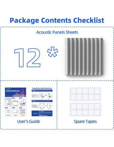 Paquete de 12 Paneles Acústicos NEPIS 5.08cm Gris