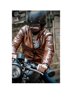 Gafas de motocicleta Bertoni AF196R cuero rojo UV 100% 2