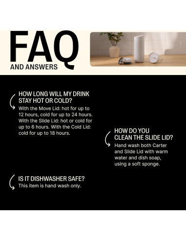 Taza de Viaje Fellow 16 oz Blanco Mate con Tapa Móvil y Popote