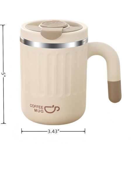 Taza de Café Aislada HOORMED 480ml Doble Pared Rosa