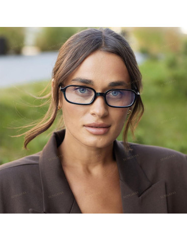 Gafas Rectangulares Retro SUNGAFAS con Bloqueo Luz Azul