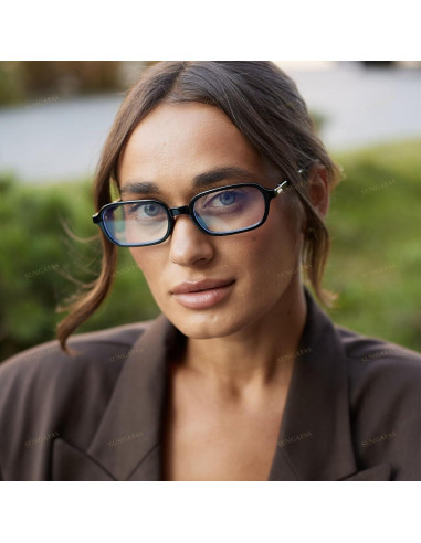 Gafas Rectangulares Retro SUNGAFAS con Bloqueo Luz Azul