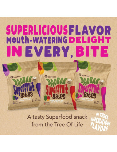 Baobest Superfruit Bites Mango - Snack Vegano 6 Paquetes