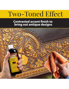 Gel Vintage Fiebing's 236.6ml Marrón Oscuro para Cuero 2