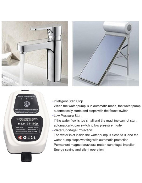 Bomba de Presión Booster 24V DC 100W 25L/min Automática