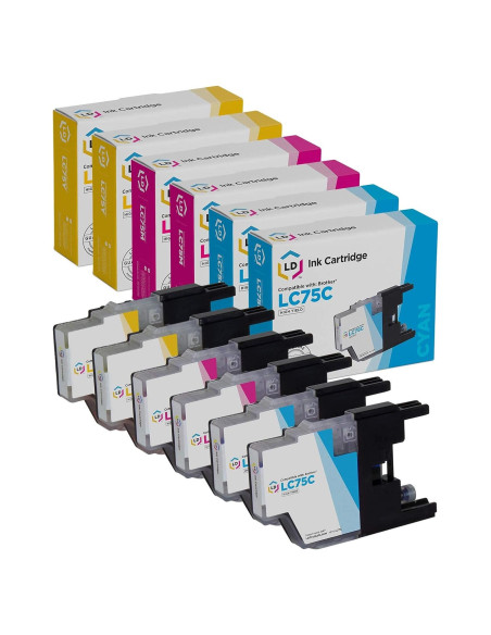 Cartucho de tinta compatible LD para Brother LC75 - 6 unidades