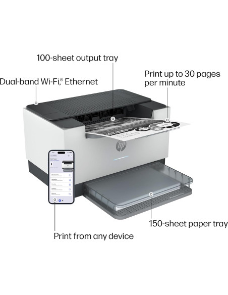 Impresora Inalámbrica HP LaserJet M209dw - Doble Cara, 30 ppm