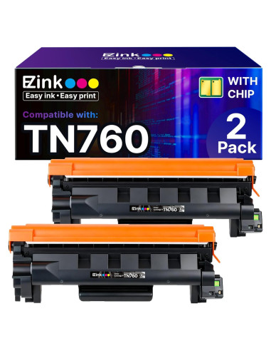 Tóner E-Z Ink TN760 Compatible para Impresora Brother - Paquete Doble