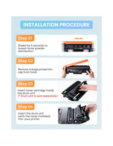 Tóner E-Z Ink TN760 Compatible para Impresora Brother - Paquete Doble