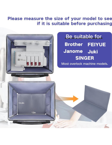 Funda para Overlock GMAK Universal con Base Acolchada Gris