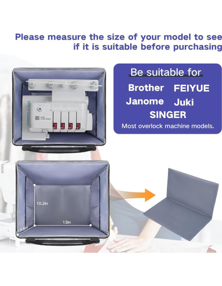 Funda para Overlock GMAK Universal con Base Acolchada Gris