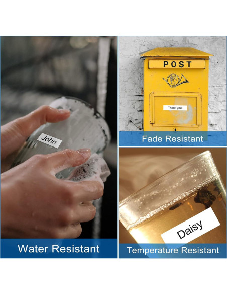 Cinta de Etiqueta Laminada Zencoma TZ 12mm Negra sobre Blanco - Paquete de 5