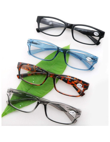 Gafas de Lectura MODFANS Paquete 4 Colores 4.0x