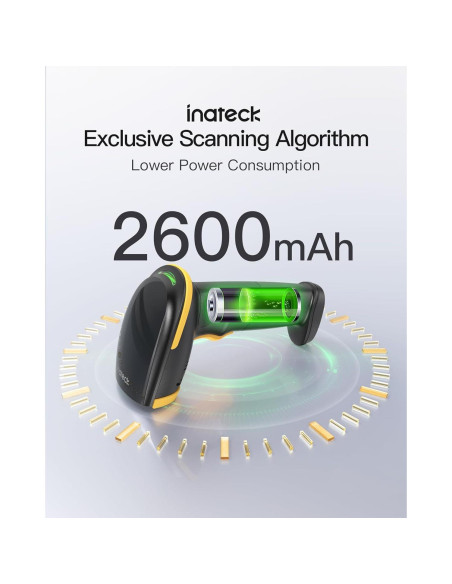 Escáner de Códigos de Barras 2D Inateck BCST-35 Inalámbrico