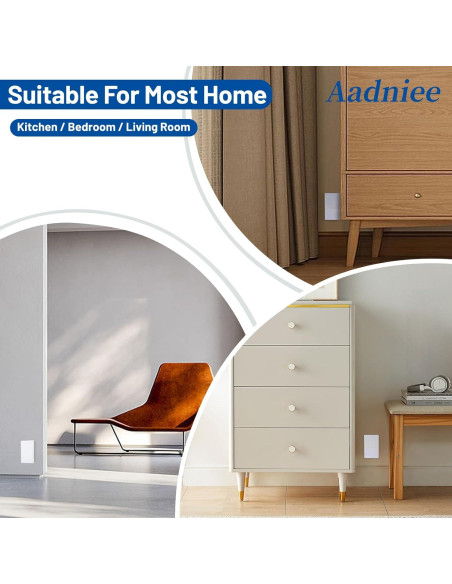 Placas de Pared Sin Tornillos Aadniee 1 Gang 5 Piezas Blanco