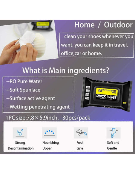 Toallitas Limpiadoras para Zapatos zEdx - Paquete de 2 (60 Pcs)