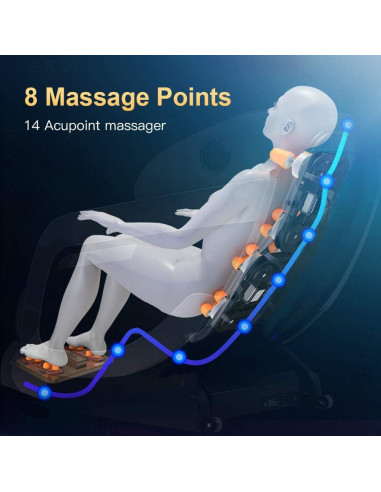 Silla de Masaje Shiatsu BestMassage Cuerpo Completo Reclinable