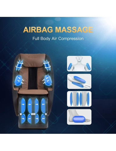 Silla de Masaje Shiatsu BestMassage Cuerpo Completo Reclinable