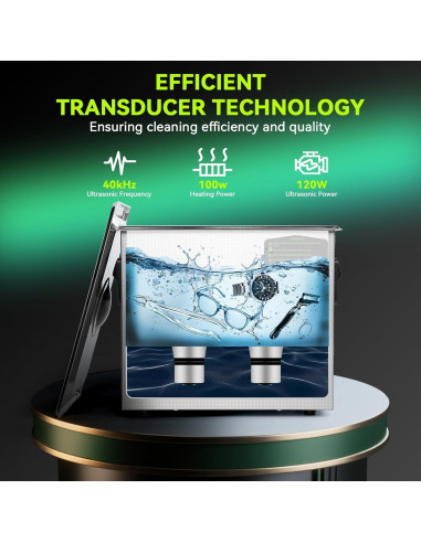 Limpiador ultrasónico 3L MNTNCO con modo ECO y calefacción