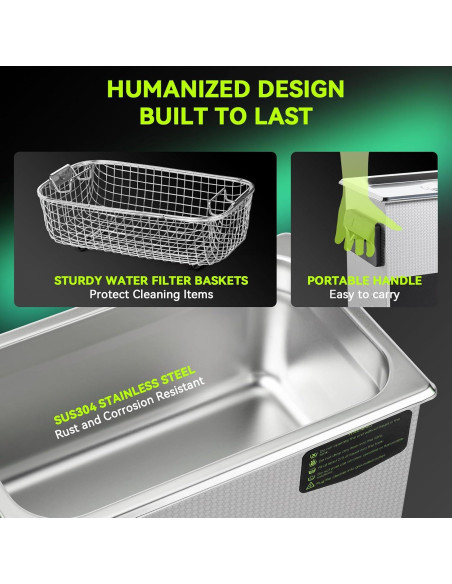 Limpiador ultrasónico 3L MNTNCO con modo ECO y calefacción