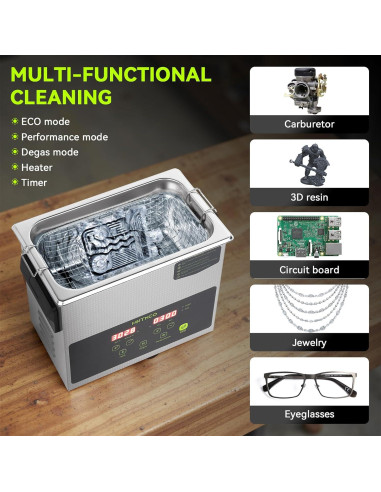 Limpiador ultrasónico 3L MNTNCO con modo ECO y calefacción