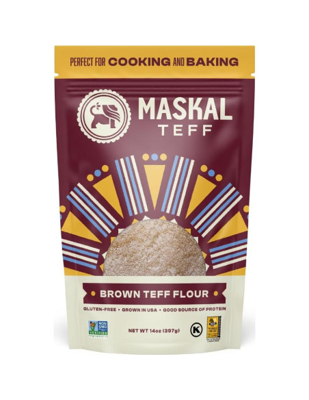 Harina de Teff Marrón Maskal 6 Paquetes de 396g Sin Gluten
