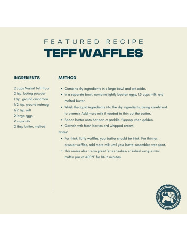 Harina de Teff Marrón Maskal 6 Paquetes de 396g Sin Gluten