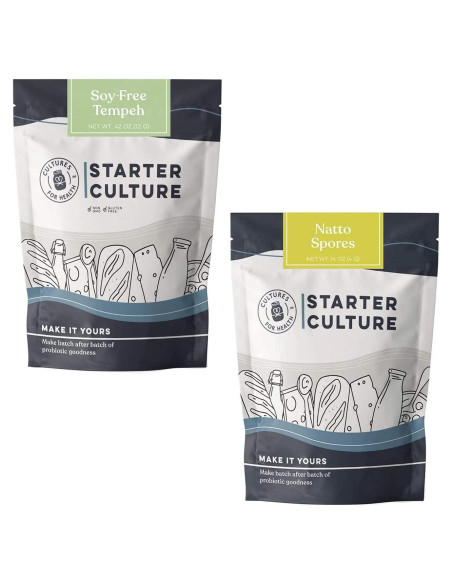 Paquete de Proteína Vegana Cultures for Health | 8 Paquetes de Tempeh y Natto Sin Soja