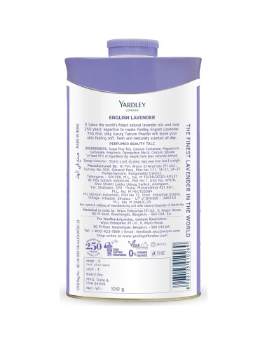 Talco Desodorante Perfumado Lavanda Inglesa Yardley 100 g