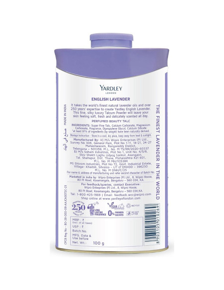 Talco Desodorante Perfumado Lavanda Inglesa Yardley 100 g