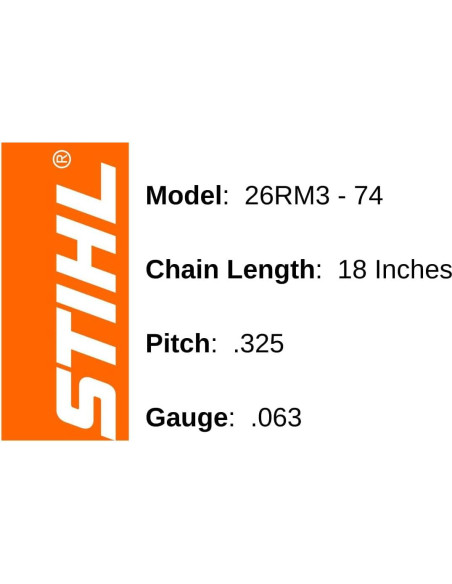 Cadena de Sierra STIHL 26RM3-74 Oilomatic 45.72 cm - Paquete de 2