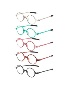 Paquete de 5 Gafas de Lectura Vintage Unisex 1 Dioptría