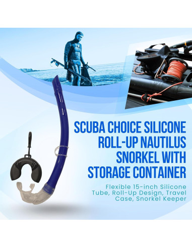 Snorkel Plegable de Silicona Scuba Choice 38 cm Azul