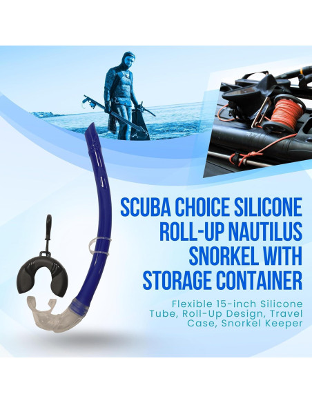 Snorkel Plegable de Silicona Scuba Choice 38 cm Azul