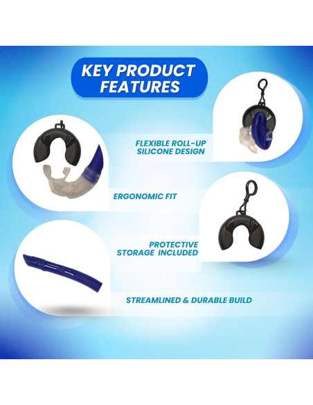 Snorkel Plegable de Silicona Scuba Choice 38 cm Azul