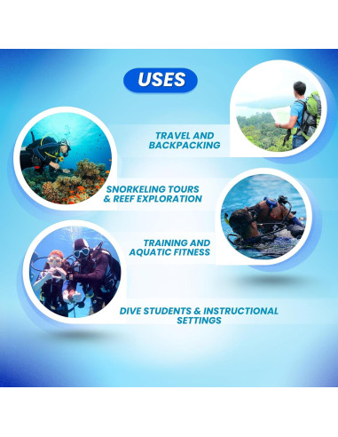 Snorkel Plegable de Silicona Scuba Choice 38 cm Azul