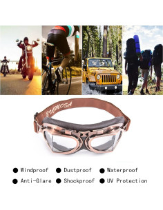 Gafas de Motocicleta Evomosa Vintage para Casco Abierto 2